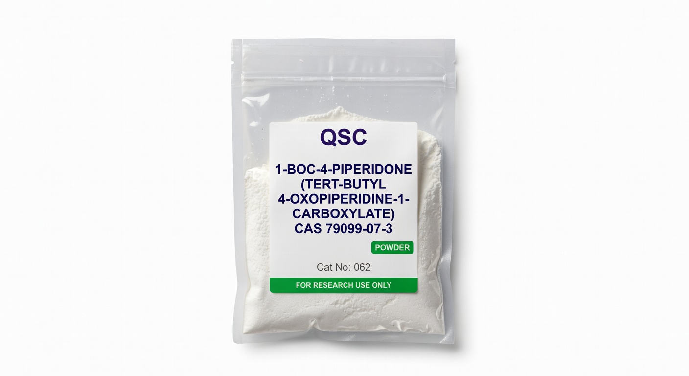 1-Boc-4-piperidone (tert-butyl 4-oxopiperidine-1-carboxylate) CAS 79099-07-3 Powder — QSC product photo