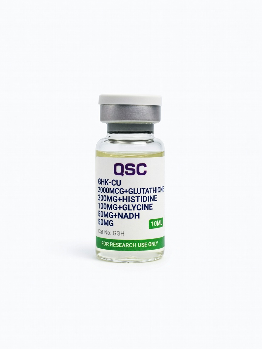GHK-CU 2000mcg+Glutathione 200mg+Histidine 100mg+Glycine 50mg+NADH 50mg 10ml vial — QSC product photo